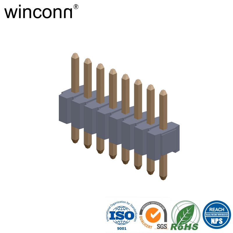 Through Hole Horizontal Copper Alloy High Current 0.05"(1.27mm) Pin Header Connector