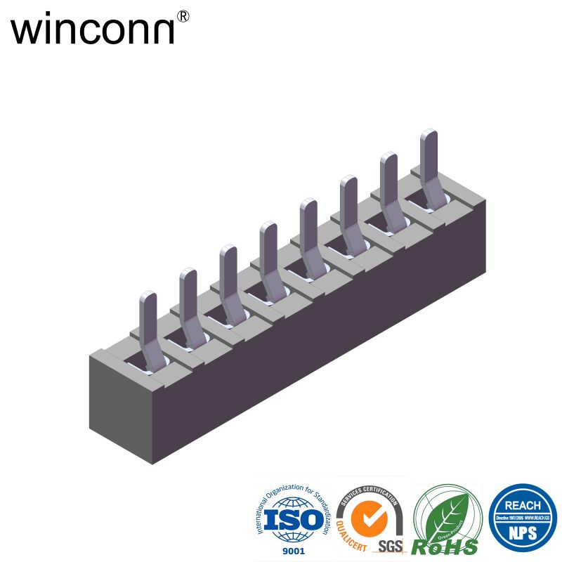 FEMALE HEADER 1.27mm SINGLE ROW VERTICAL DIP TYPE H=2.0