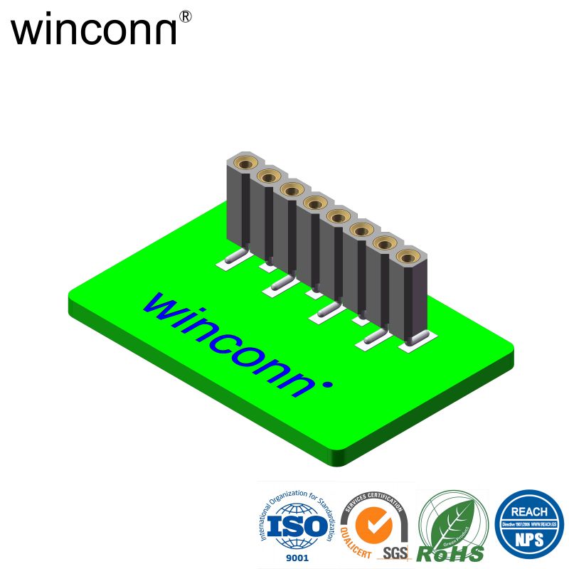 Female IC Socket 2.54mm Single Row Vertical SMT Type