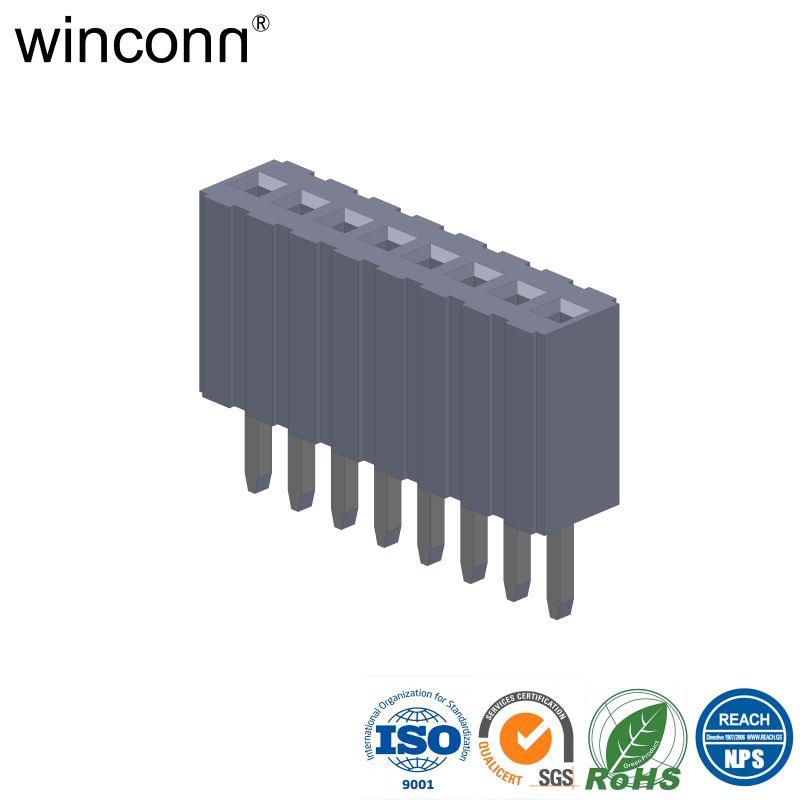 FEMALE HEADER 1.27mm SINGLE ROW STRAIGHT DIP TYPE H=4.6mm