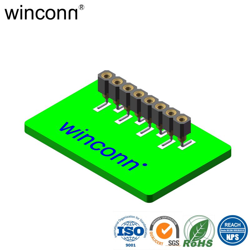 Female IC Socket 2.54mm Single Row Vertical SMT Type H=3.00mm