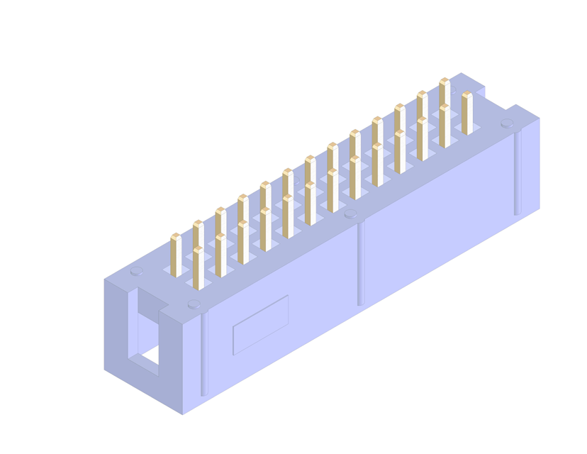 dual row Straight DIP 0.039"(1.00mm)Pitch Box Header connector