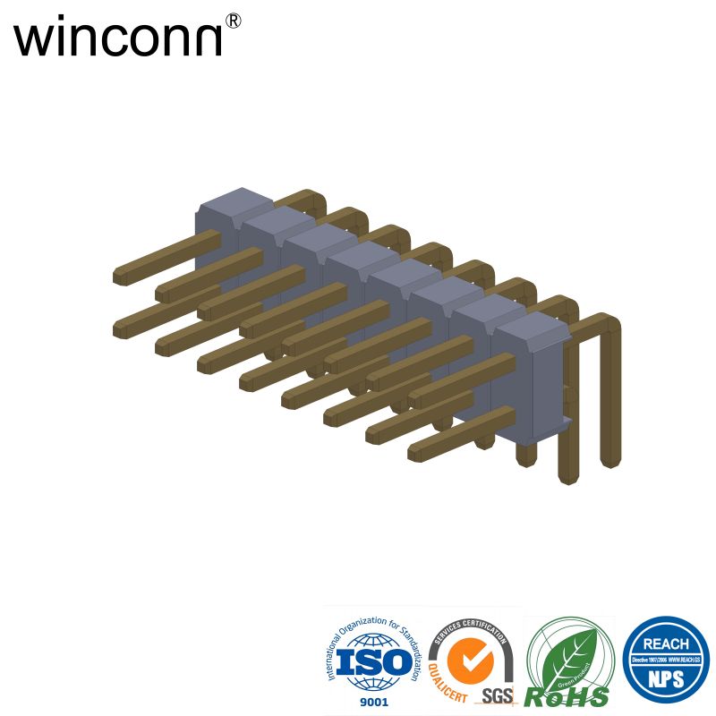 Pin Header Pitch=2.54mm Double Row Right Angle DIP Type