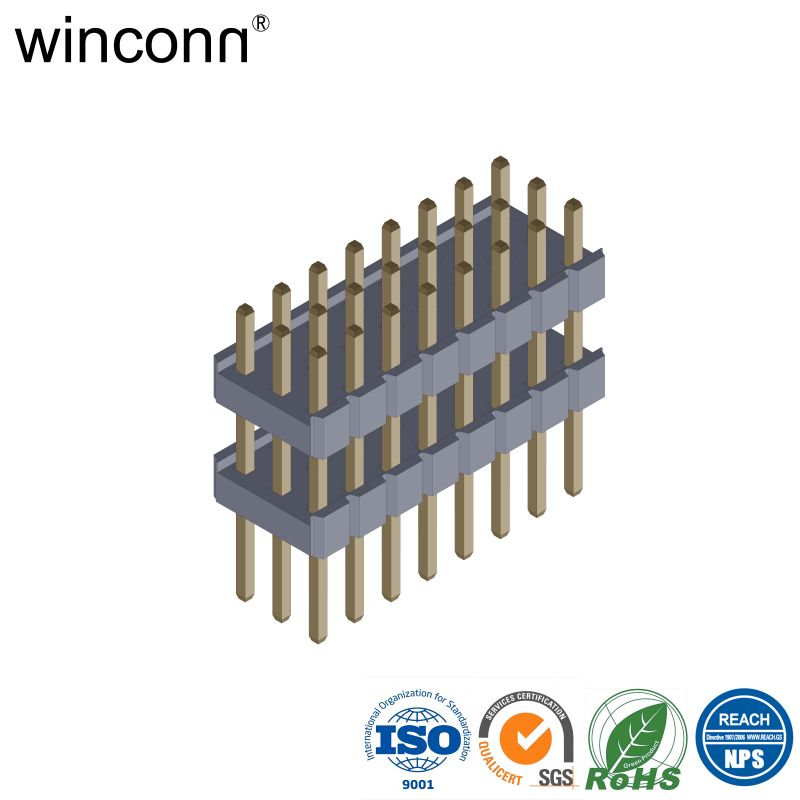 Pin Header Pitch=2.54mm Triple Row Double Housing Straight DIP Type H=8.50mm