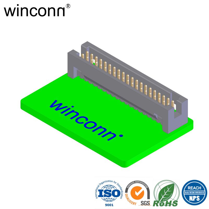 High Temperature Thermoplastic Environmental Protection 0.05"(1.27mm)Pitch Box Header terminal