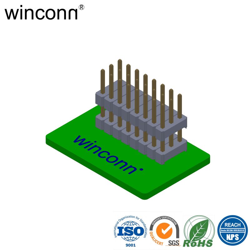 Pin Header Pitch=2.54mm Triple Row Double Housing Straight DIP Type H=8.50mm
